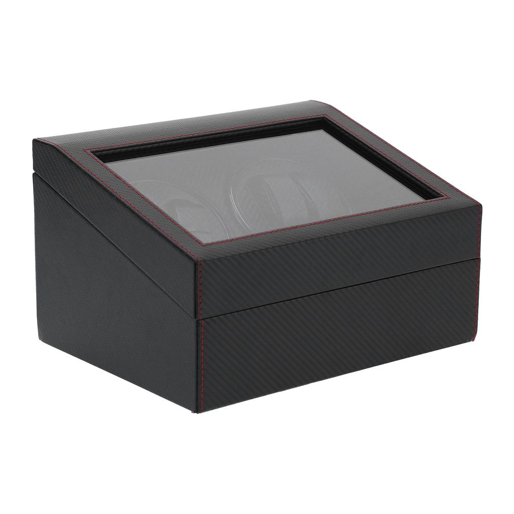 Watch Winding Box Automatic Winder Carbon Fiber Luxury Storage Case with Flexible Watch PillowsEU