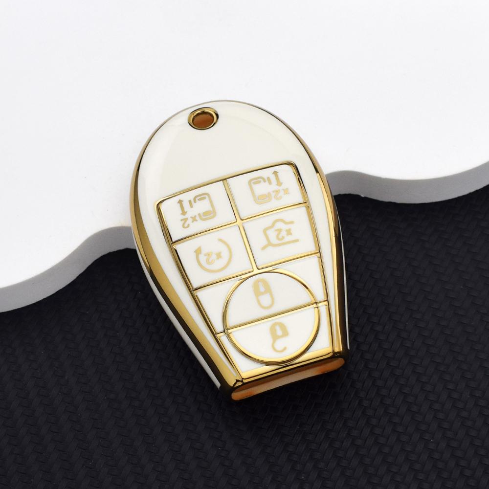 oft TPU Car Key Cover Case for Chrysler Jeep Grand Cherokee Dodge Durango Magnum Ram | Anti-scratch Key Protector with Key Ring