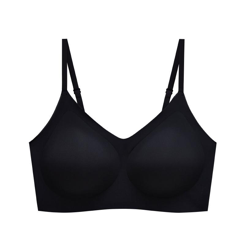 

Ультратонкое бесшовное нижнее белье женское для большой груди, желеобразная мягкая поддержка, предотвращающее обвисание, с охлаждающим эффектом, бюстгальтер без косточек, летний бюстгальтер для маленькой груди XL code = 38/85 ABC pass cup чёрный
