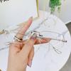 Fashion Rectangular Female's Myopia Spectacles Unisex Rim-Free Minus Diopter Eyeglasses Trendy Near-sighted Eye Spectacles with Diopters