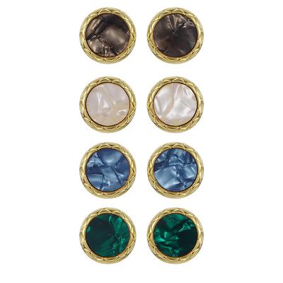 Retro runde Metall-Harz-große übertriebene Ohrstecker für Frauen mit klassischem Charme und trendigem Schmuck