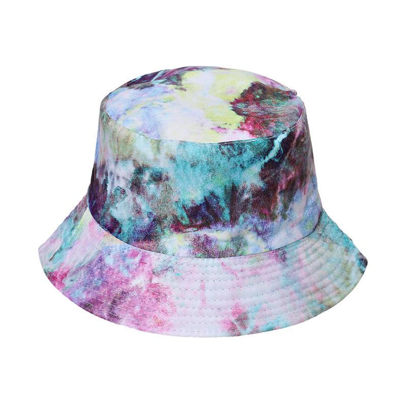 Tie Dye Fisherman Hat Sun Protection Hat Ink Wash Dye Bucket Hat Summer Unisex Fashion