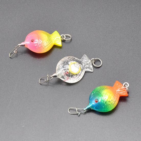 LED Light-up Fishing Lure, Waterproof Fish Attractor Light, Submersible Luminous Electronic Bait for Freshwater Saltwater Boat Trolling Fishing