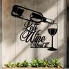 Metal Wine Wall Art Square Sign with Glasses Housewarming Gift for Patio Balcony Indoor Outdoor Decor