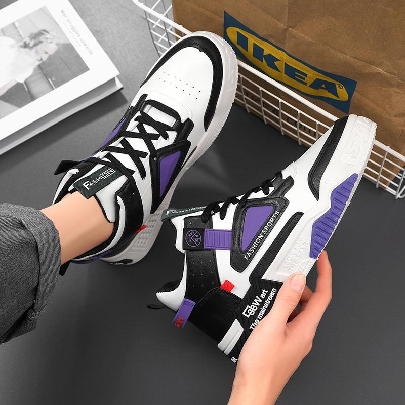 Men's Thick Soled High Top Casual Shoes Breathable Four Season Soft Sole Comfort Outdoor Walking Shoes Student Sports Board Shoe