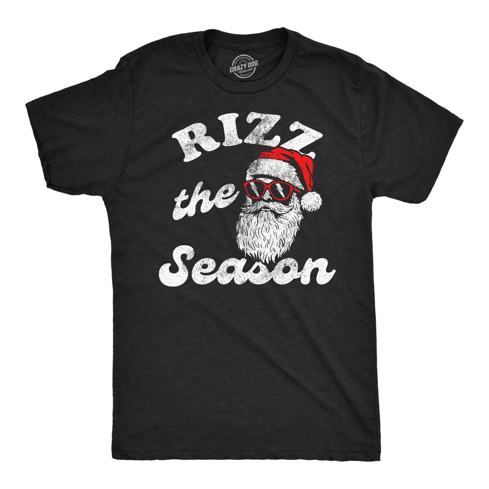Mens Funny T Shirts Rizz The Season Sarcastic Christmas Graphic Novelty Tee for XS