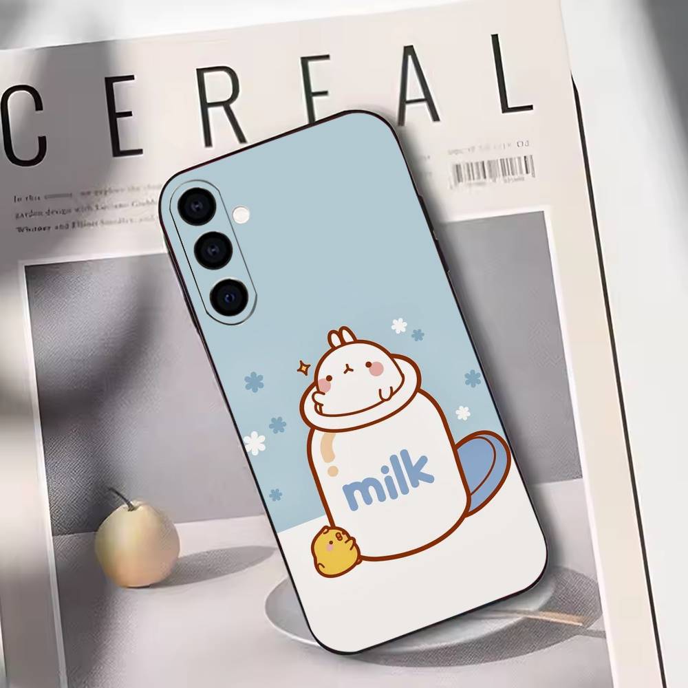 Cartoon M-Molang  Phone Case For Samsung Galaxy A73,A72,A71,A70,A53,A52,A51,Others Soft Black Cover