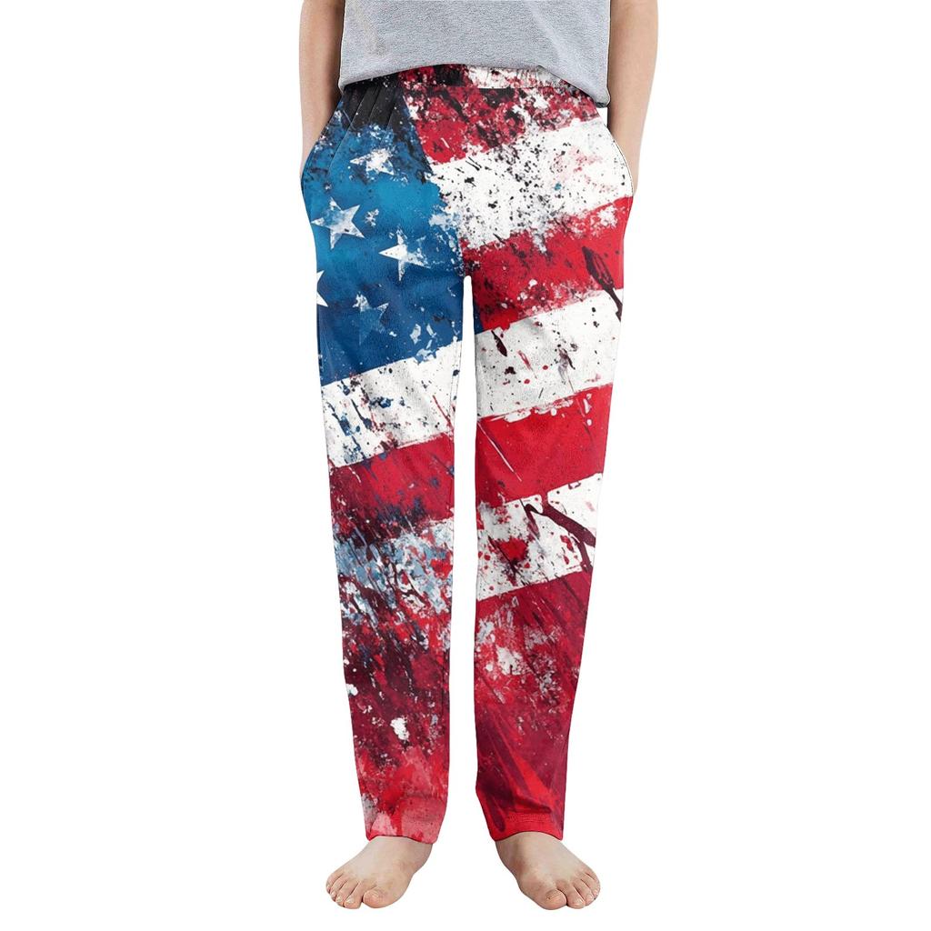 Kinder Jungen Mädchen Sport Unabhängigkeitstag Bedruckte Tasche Lässige Sporthose