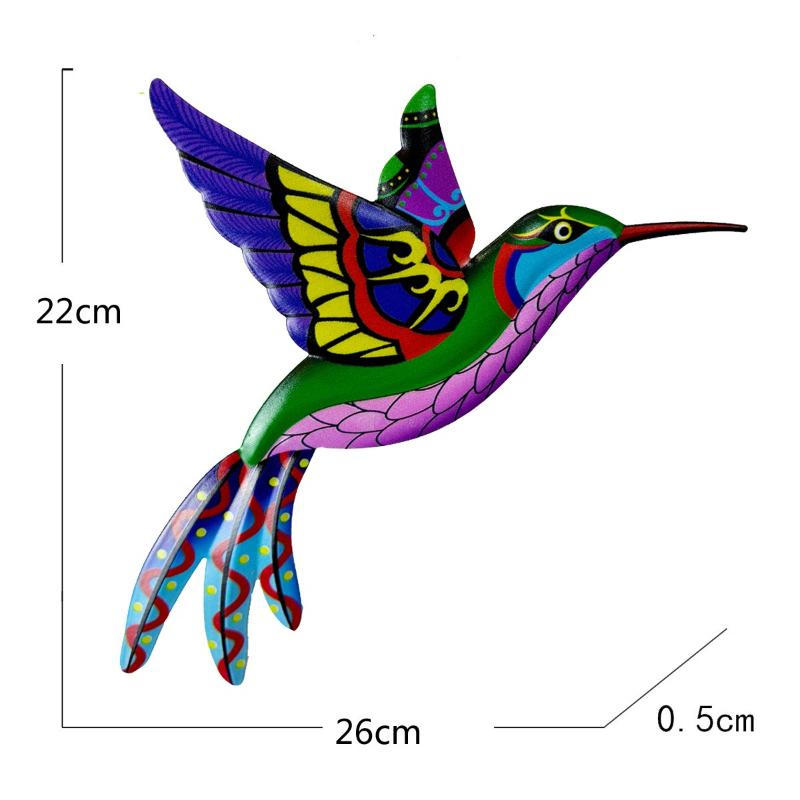 3D Colorful Garden Birds Sculpture Outdoor Iron Hanging Decor Ornaments,Wall Art Decorations for Fence Patio Balcony Living Room