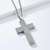 European and American Full Diamond Cross Pendant Steel 18K Gold Men's Niche Personality Necklace 2026