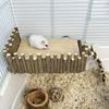 Parrot Stand Hamster Wooden Platform Natural Wood Playground with Climbing Ladder for Small Pets Easy to Install