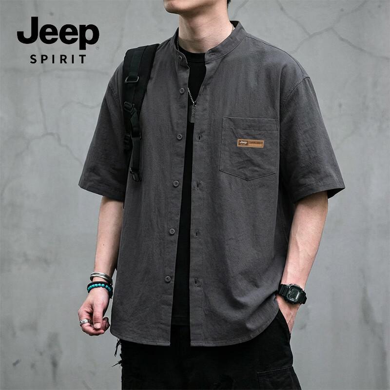 

JEEP SPIRIT Men s Retro Henley Long Sleeve Shirt L