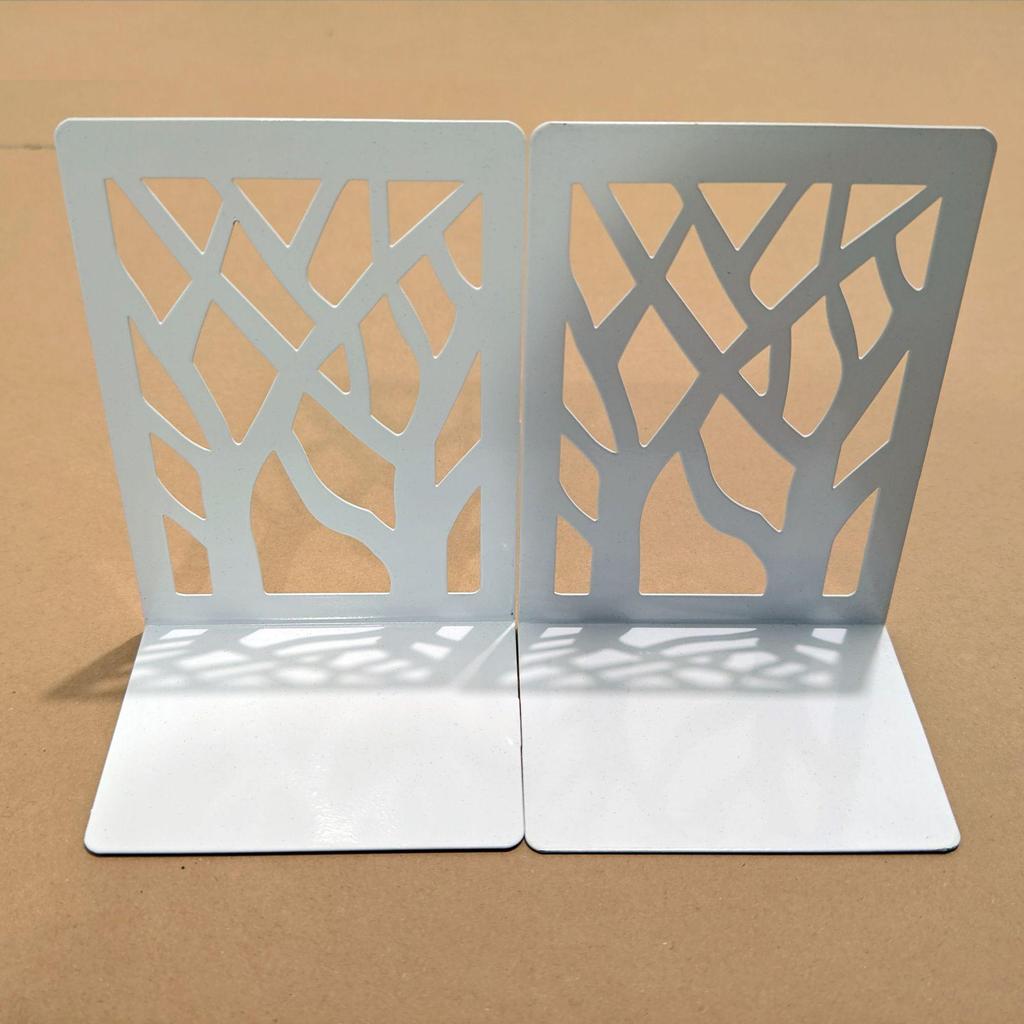 Tree Shadow Skull Metal Bookends - Student Reading Supplies, Retro Hollow Design