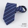 Men'S Dress Business Career Wedding Groom Korean Version Narrow Lazy Blue Zipper Free Hand Striped Tie