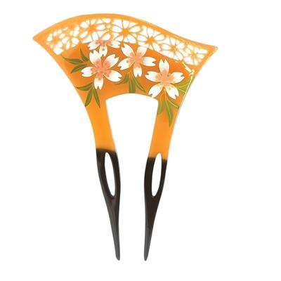 [MiaoMiao] Kanzashi Hair Ornament for Japanese Clothing, Yukata, Tomesode, Kimono, Fan-shaped Hair Accessory, Antique Flower, Cherry Blossom,
