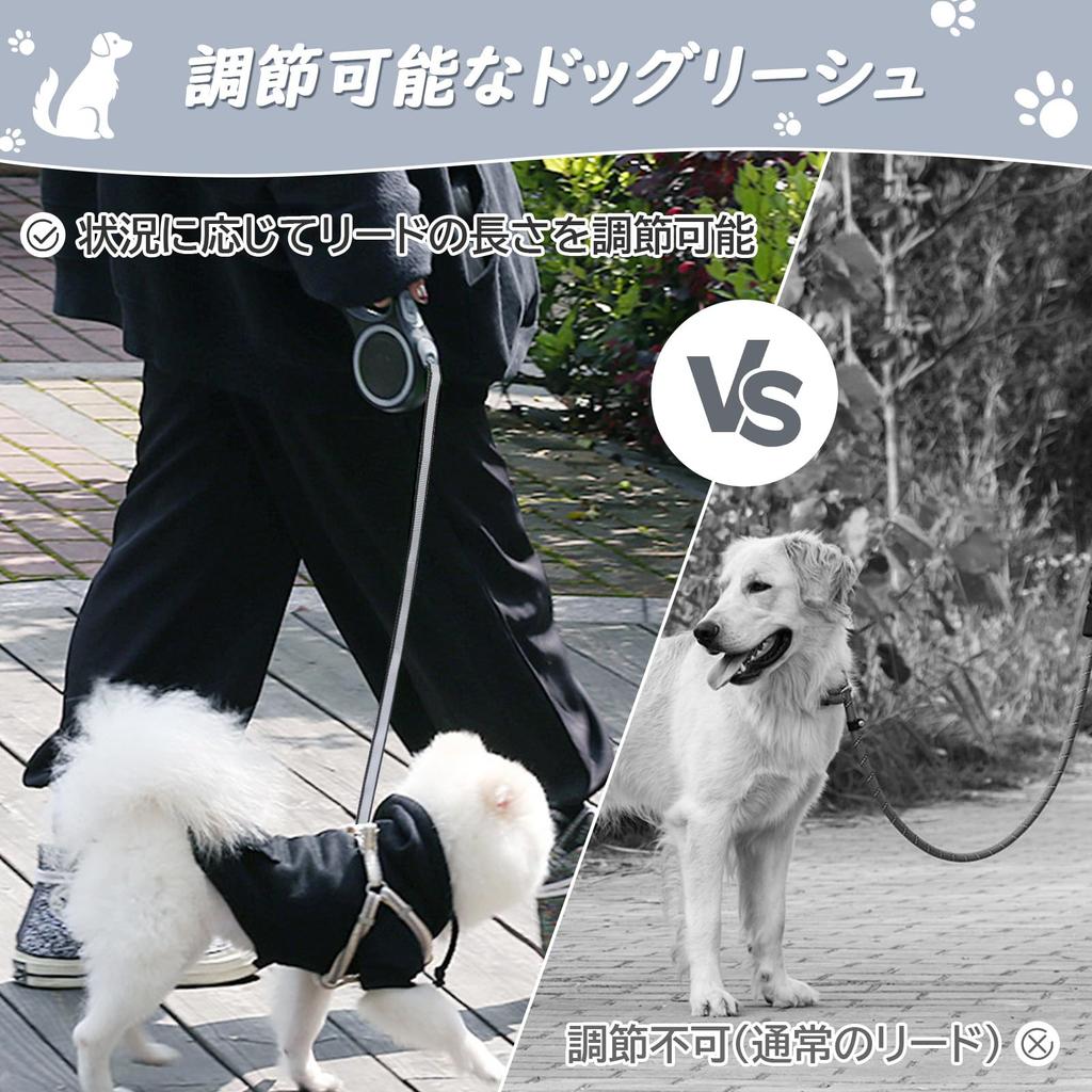 MIGHTYDUTY Dog Automatic 8M 50KG Load Suitable for and Large for Outings and Gray Leash, Retractable, Length, Capacity, Anti-Slip, Small, Medium,