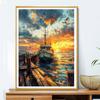 5d DIY Diamond Painting Cross Stitch Oil Painting Ocean Steamship Diamond Embroidery Mosaic Scenery Full Round Drill Home Decor