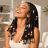 Multi-strand Braid Beads 60Pcs Dreadlock Hair Accessories, Large Hole for Thick Braids And Kids Adult Dreadlocks, Multi-Color Imitation Wood