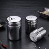2 Pcs Stainless Steel Twist Lid Spice Shaker Salt Sugar Pepper Pepper Shaker Multipurpose Kitchen Tools
