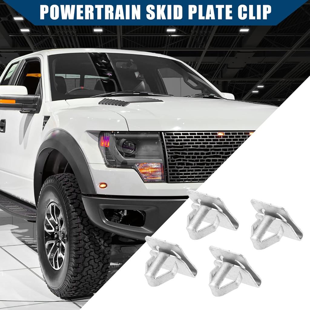 W715288-S439 / Front/Powertrain Skid Plate Clip for Ford F-150 2011-2022 / Transmission Skid Plate Fastener/Surface Coating Treatment/Metal / 4Pcs