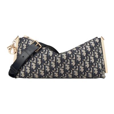 Dior Club abnehmbarer und verstellbarer Schultergurt Lesebrille allover bedruckt Schräg bedruckte Stickerei Achseltasche Hand-Schultertasche Damen blau