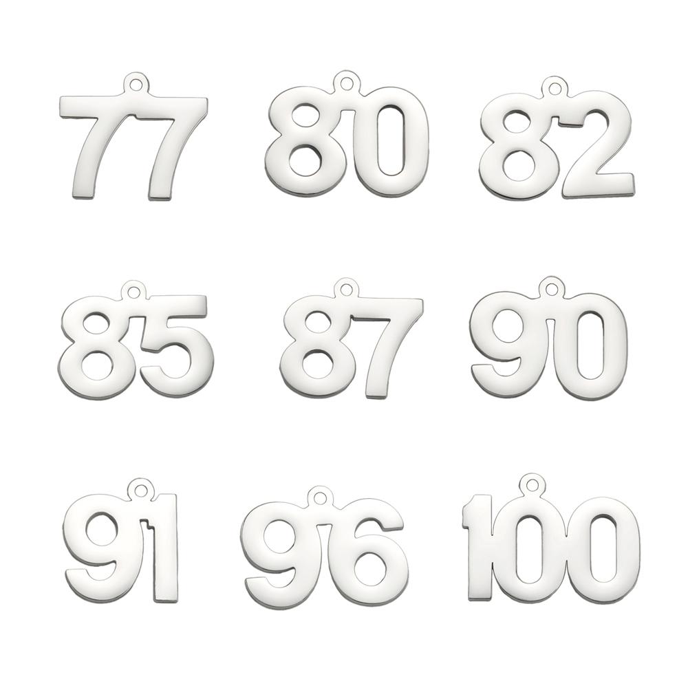 My Shape 1-25 Numbers Charms Stainless Steel Lucky Number Pendant for Necklace Bracelet Jewelry DIY Accessories Wholesale 10pcs