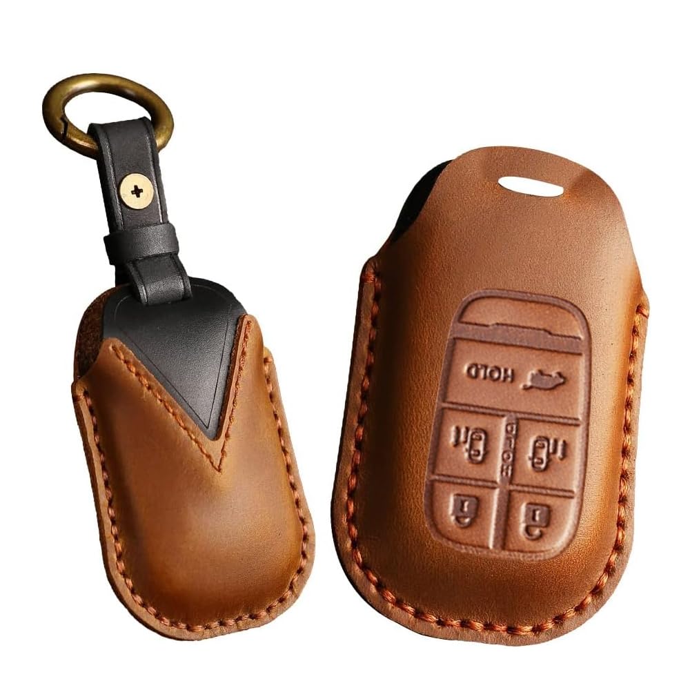 ONTTO Honda Smart Key Case Key Cover Key Holder Genuine Leather Stylish Fit for