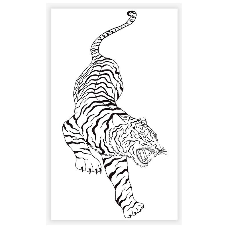 High Sense Personality Domineering Fashion Fierce Flower Love Tiger Leopard Tattoo Sticker CA-715