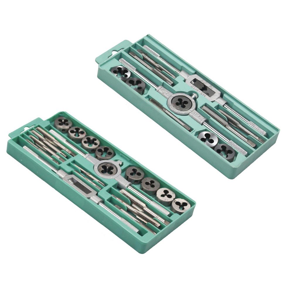 12/20PCS Tap and Die Set Metric Wrench Cut M3-M12 Hand Threading Tool Tungsten Carbide Tap Die Screw Thread Tool Bit Set