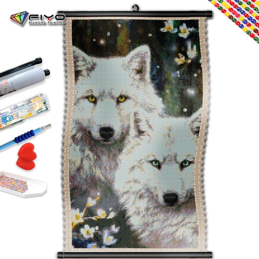 

5D DIY Рамка Алмазная картина Белый волк Алмазная вышивка Животное Стежок Крест Мозаика Художественная роспись Настенный декор