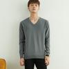 Autumn and Winter V-neck Round Neck Men's Knit Sweater Simple Wind Wild Color Pure Color Pullover Sweater Bottoming Business Sweater