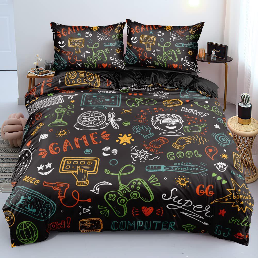 3D Gamepad Duvet Set For Children And Boys Game Bedding Set With Pillowcase Three-Piece Set