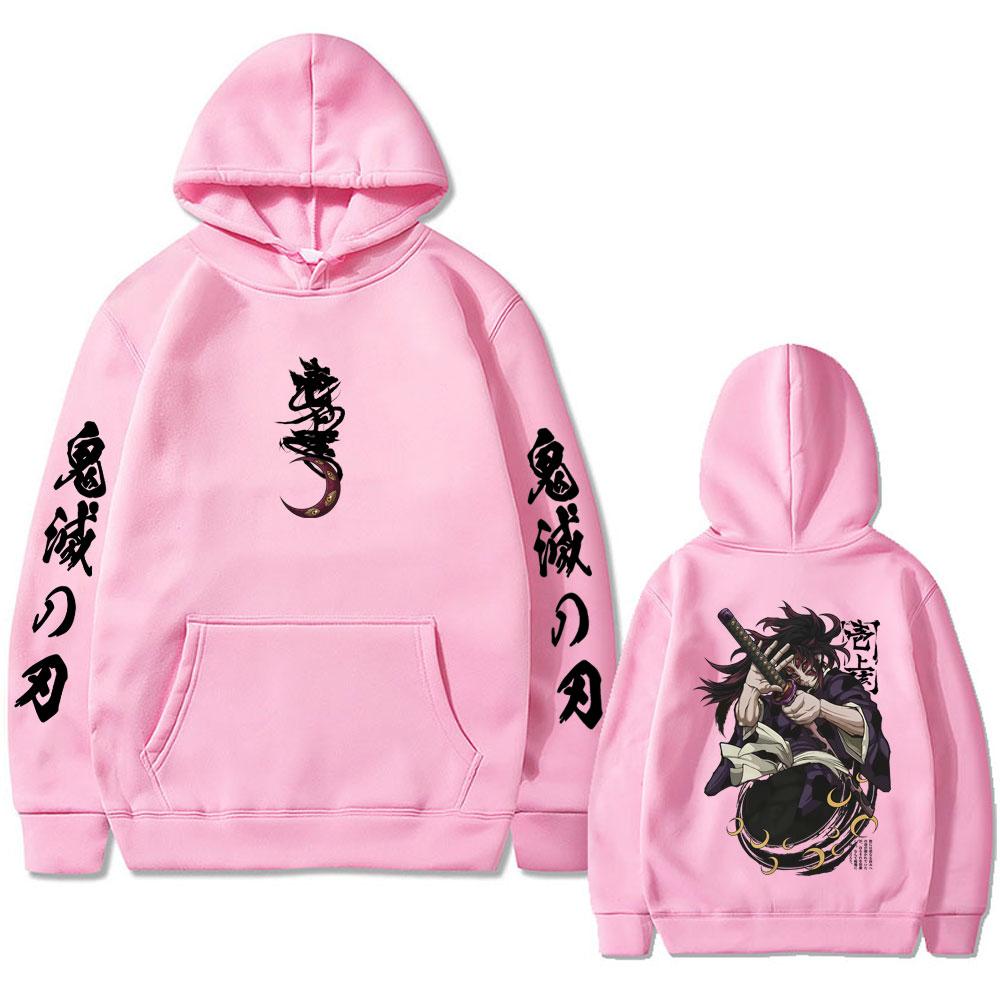 Anime Demon Slayer Kokushibo Graphic Hoodie Men Women Clothing Cartoon Fashion Oversized Pullover Men's Vintage Hoodies