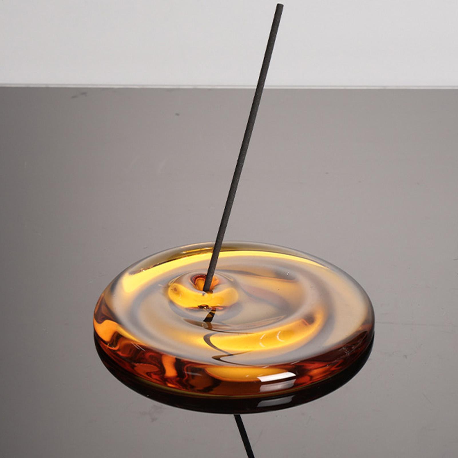 

Glass Incense Holder Heat Resistant Stick Burner for Meditation Yoga Zen Desk Decor Home Office Shelf Aesthetic Ash Catcher China Mainland