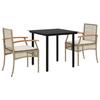 VidaXL Garden Dining Set with Cushions 3 Pcs, Patio Table and Chair, Patio Furniture, Outdoor Furniture, 3213631