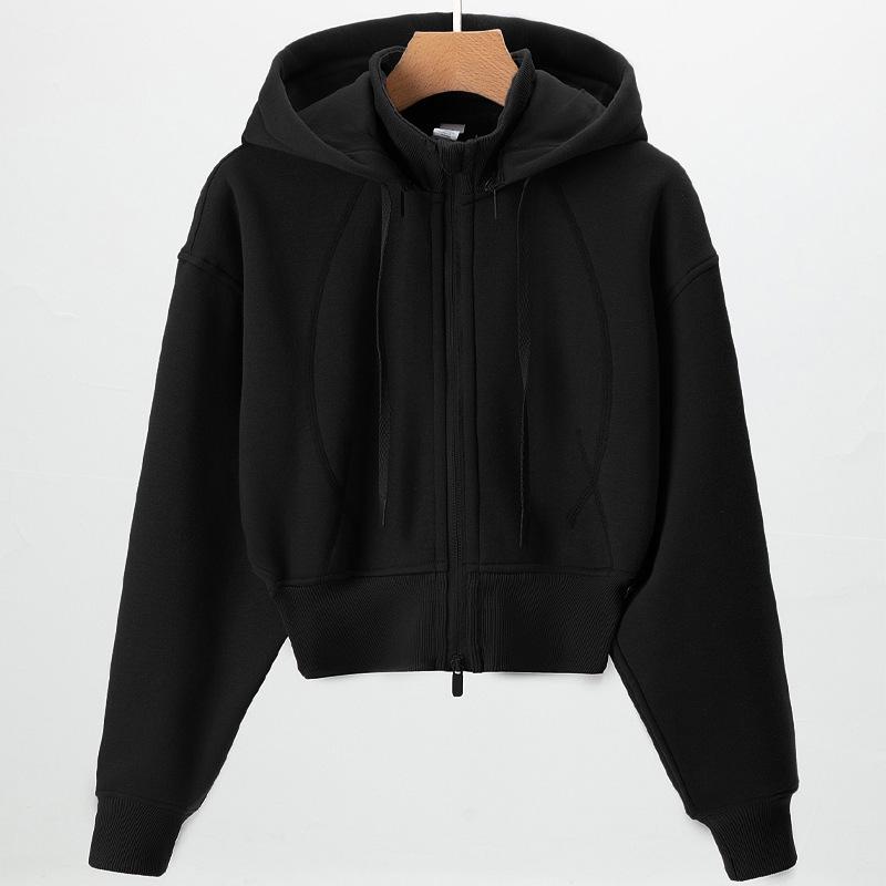 Lulu Zgly Women's Autumn Winter Hooded Sports Jacket & Yoga Set for Running, Mountaineering, Training & Fitness