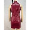 Vestido Slim de Moda para Mujer Otoño/invierno Minifalda de Cuero PU