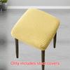 1Pc Stool Cover Dustproof Polyester Elastic Stool Chair Covers Removable Square Seat Cover Solid Color Chair Covers