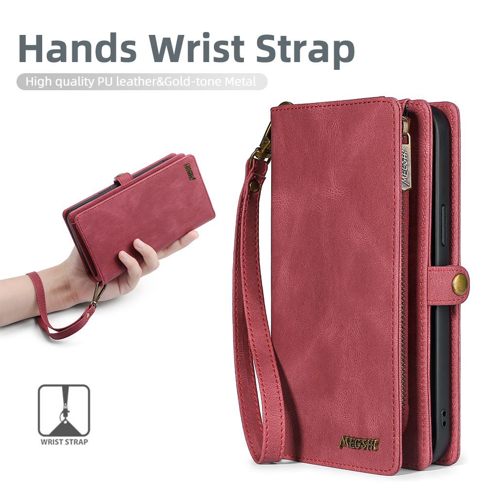 MEGSHI 017 Série Pro Samsung Galaxy A32 4G (Verze EU) Odnímatelné kožené pouzdro Magnetická absorpce Peněženka na zip Nárazuvzdorný kryt