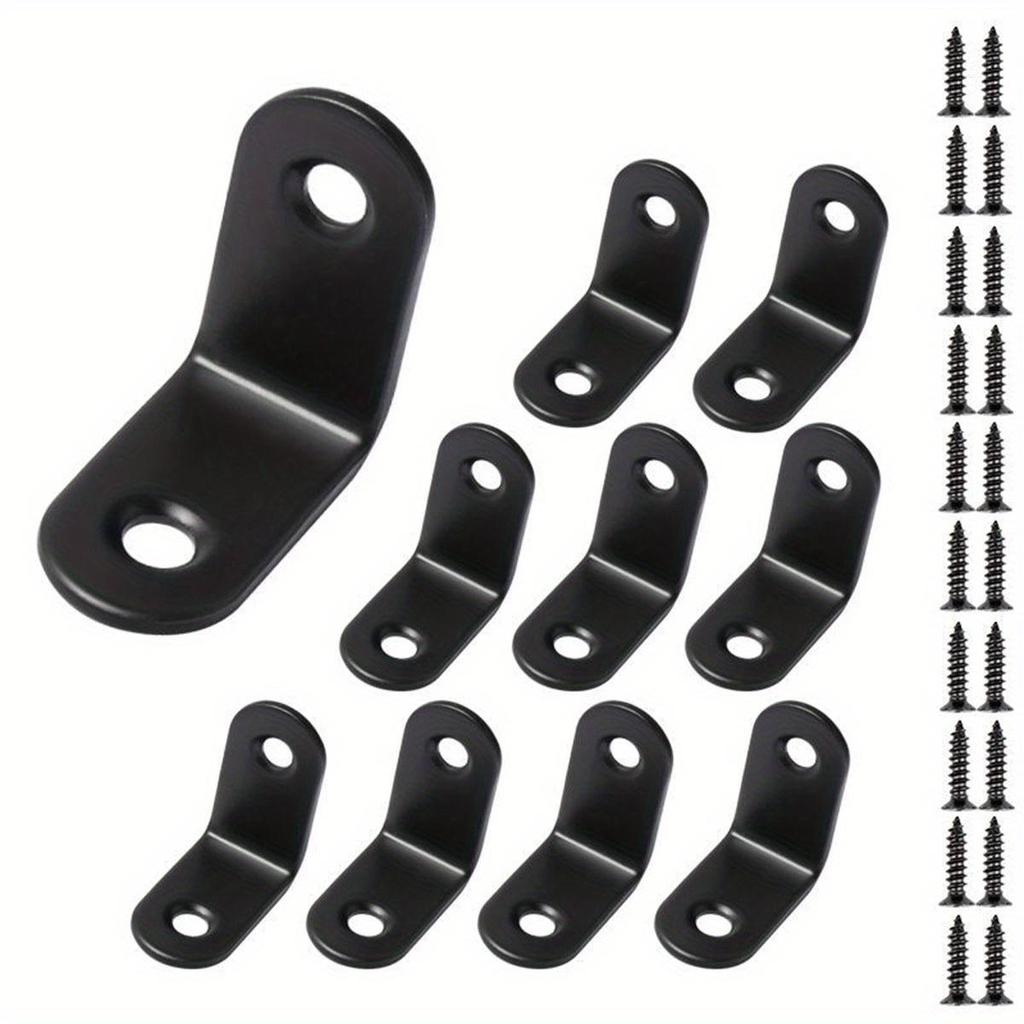 10 szt. Wspornik kątowy w kształcie litery L Zestaw wsporników narożnych ze śrubami, Wspornik narożny ze stali nierdzewnej