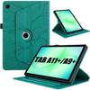 Case for Samsung Galaxy Tab A11 Plus / A9 Plus, Green Synthetic Leather Rotating Cover with Tree Pattern