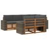 Outdoor Corner Sofa Set with Cushions 7 Pcs Natural and Anthracite