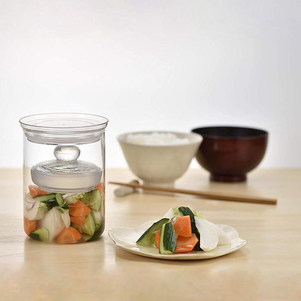 HARIO Pickle Glass Slim, 800ml Full Capacity, Clear, TGS-800-T