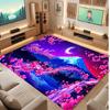 Floral Garden Theme Crystal Velvet Floor Rug Personalized Custom Name Text Warm Carpet Home Decoration
