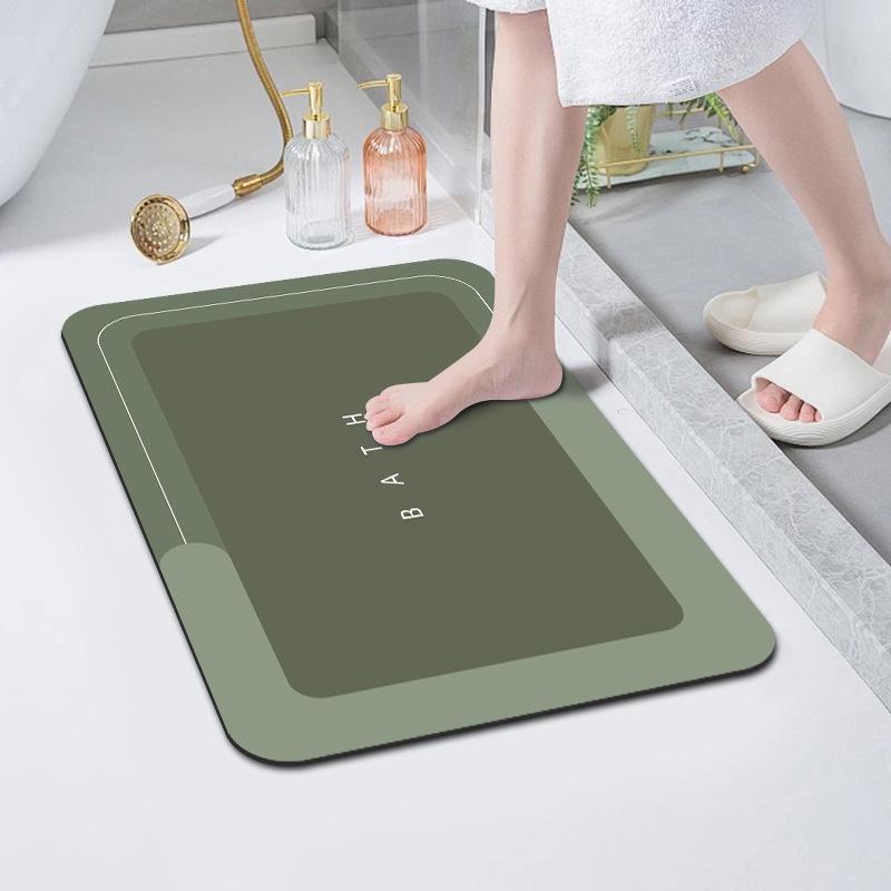 Non-Slip Diatomaceous Earth Bath Mat - Quick Dry, Dirt-Resistant, High Absorbency