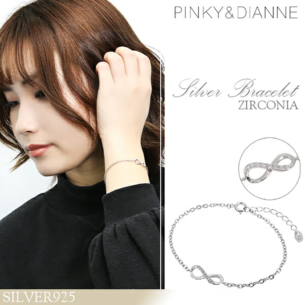 [Pinky & Dianne] Special Edition Infinity Zirconia Silver 950 Bracelet for Women - Simple Design