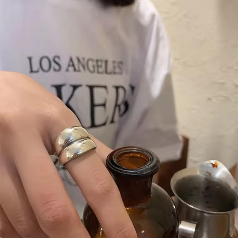 VENTFILLE 925 Sterling Silver Frosting Ring For Women Minimalist Irregular Versatile Fashion Elegant Jewelry Gift Dropshipping