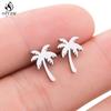 Bohemia Plant Stainless Steel Earrings Women Apple Cherry Leaf Mushroom Flower Stud Earring Piercing Jewelry