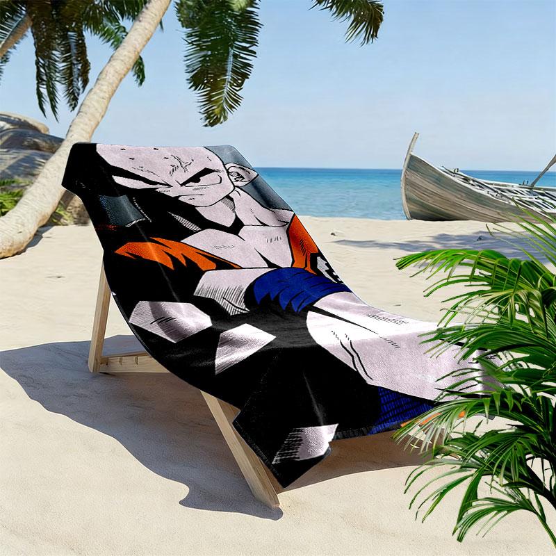 Dragon Ball Print Beach Towel, Large Soft Quick Dry Towel for Beach Camping Swimming