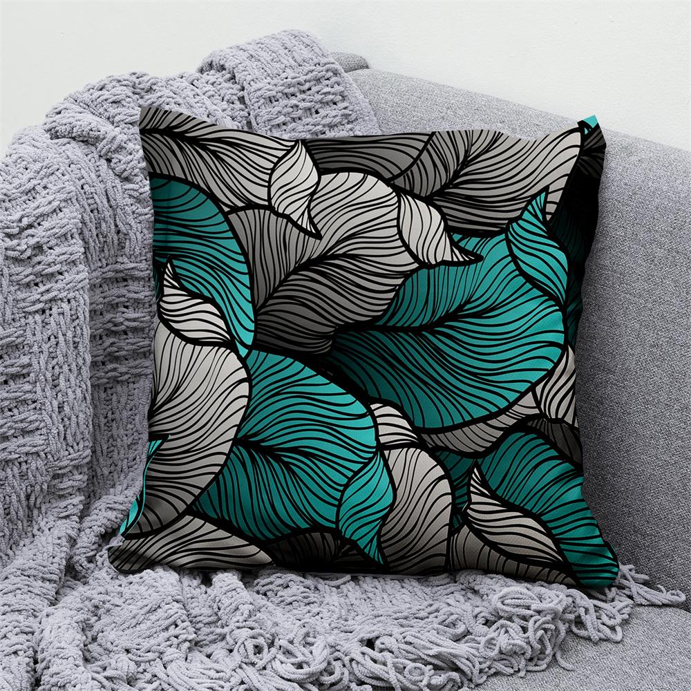 Gold Green Printed Pillowcase Car Sofa Home Decor Modern  Ginkgo Leaf  Decorative Cushion Cover